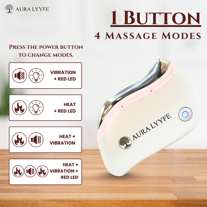 Aura Lyyfe™ Heated Gua Sha with Red Light & Micro-Vibration Ancient Ritual. Modern Glow. Elevated Wellness.